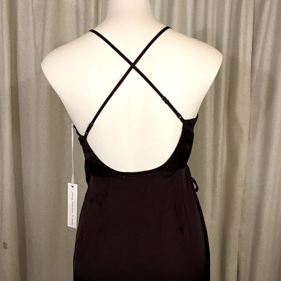 Young Fabulous & Broke NEW! YFB Maxi Slip Dress Wrap Deep Purple SMALL - Picture 7 of 14